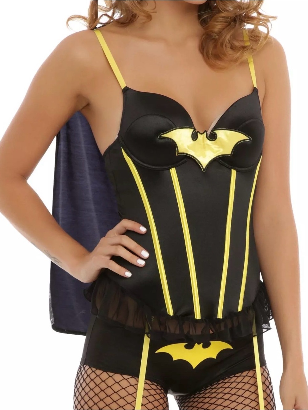 DC Comics Batman Batgirl Costume Bustier Corset with Removable Cape - Sz S NWT - Picture 2 of 8